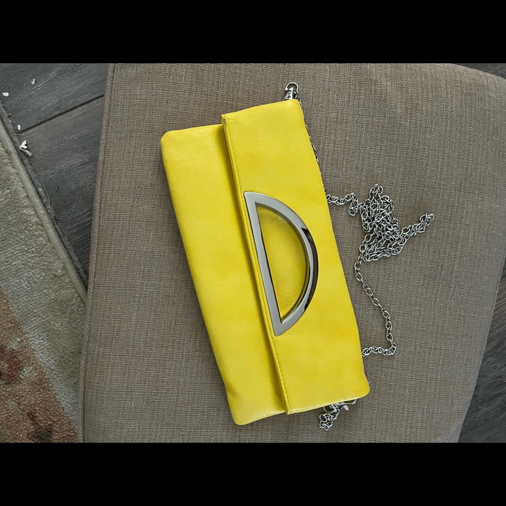 New  "Charlie" yellow clutch purse with chain!